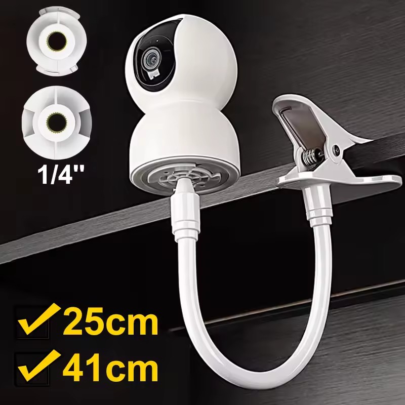 Monitor Arm Clamp - 25 センチメートル/41 センチメートル柔軟なベビーモニタークリップパンチフリーウェブカメラスタンドユニバーサル 1/4 インチネジベビーモニターカメラクランプマウントホルダー