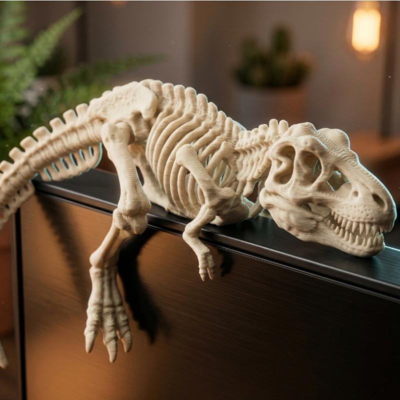 Desk Setup Gifts - 寝ているティラノサウルスレックスのモニターオーナメント、キュートな3Dプリント恐竜デコレーション、ゲーミングセットアップデスクデコレーション、ゲーマーボーイへのギフトアイデア