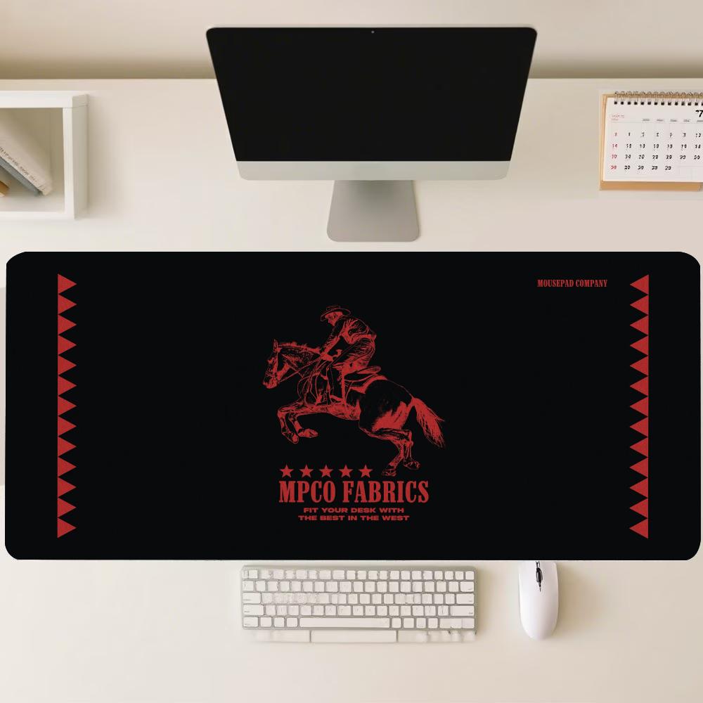 Desk Setup Workspace - レトロな戦士騎士のグラフィック入り大型マウスパッド、滑り止めゴム縁、プリントデスクマット、ゲーミングセットアップ、オフィスワークスペース