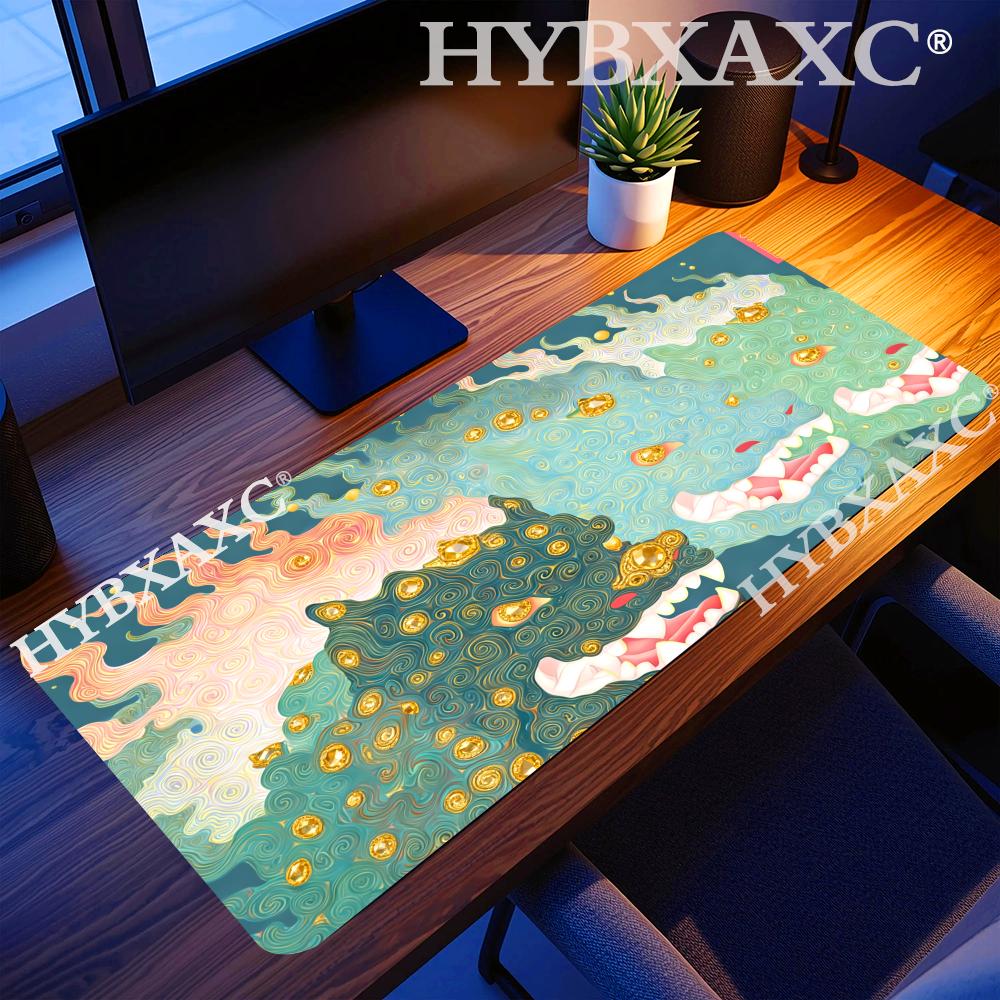 Desk Setup Workspace - HYBXAXC ミシックドラゴン デスクマット ゲーミング - カラフルなアジアンファンタジーパッド