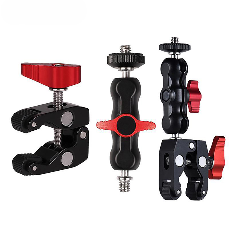 Monitor Arm Clamp - 多機能ボールヘッドスーパークランプマジックアーム 1/4 ''3/8 ''穴 GPS 電話ビデオマウントアクションカメラモニター