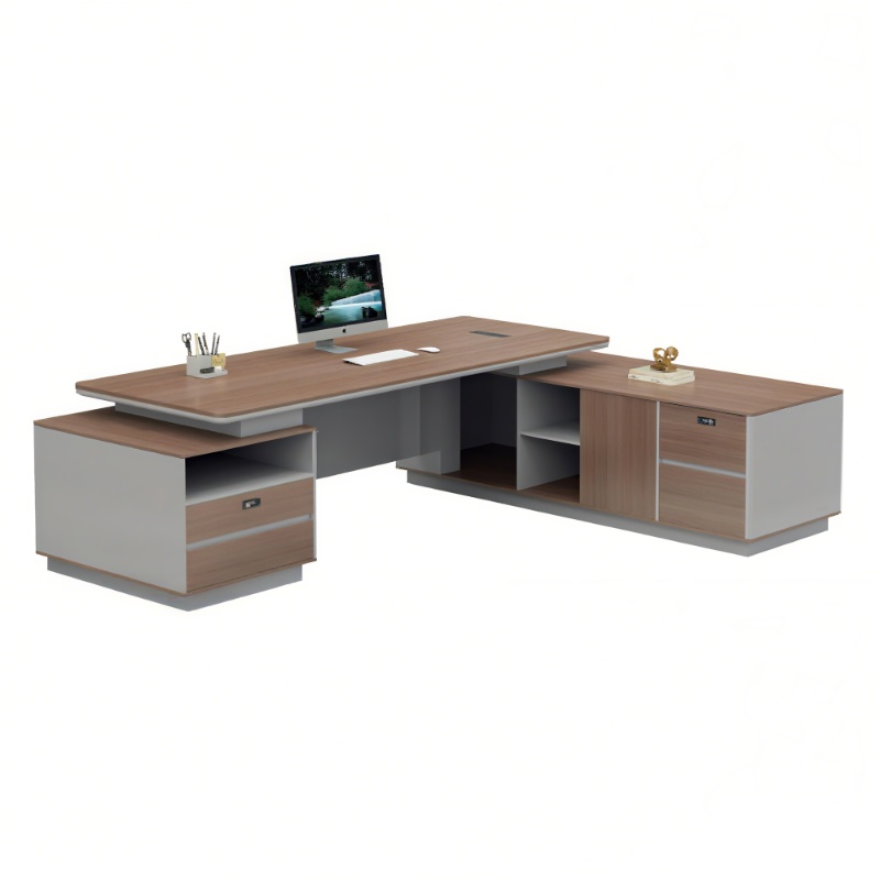 Desk Setup Corner - モダンなコーナーデスクセットアップ。統合されたタスク照明と調整可能な明るさコントロールで最適な視認性を実現。
