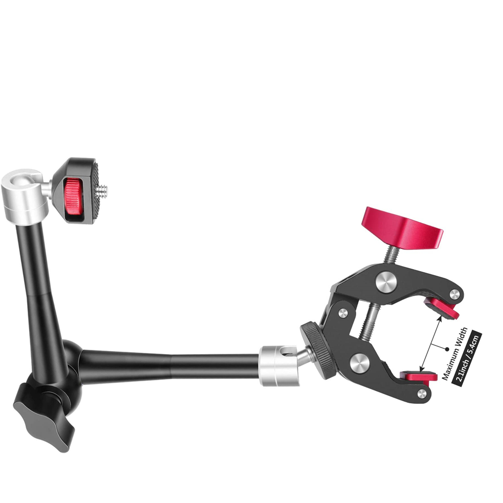 Monitor Arm Clamp - 調整可能な関節式フリクションマジックアーム大型スーパークランプ（GoPro、DJIカメラケージリグ、LEDビデオライト、モニター、三脚、ジンバル用）