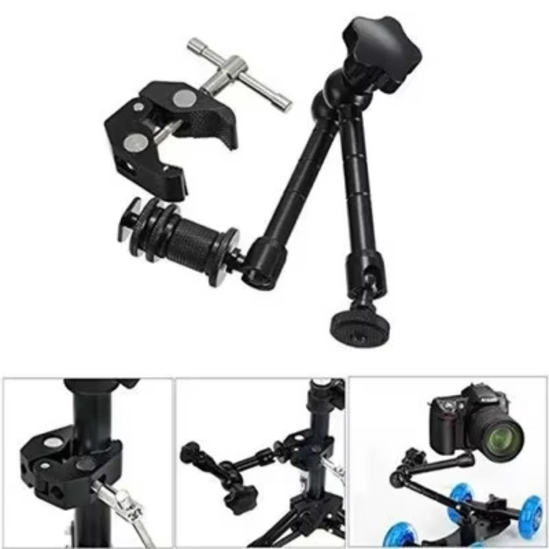 Monitor Arm Clamp - スーパーカンプ 7/11 インチ調整可能なマジック関節アーム、モニター、LED ライト、LCD ビデオカメラ、フラッシュカメラ、デジタル一眼レフカメラの取り付け用