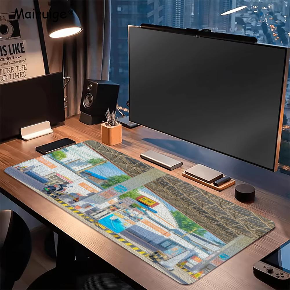 都会の街並みの油絵マウスパッド大型セットアップ オフィス装飾 - Desk View Setup のレビューと価格