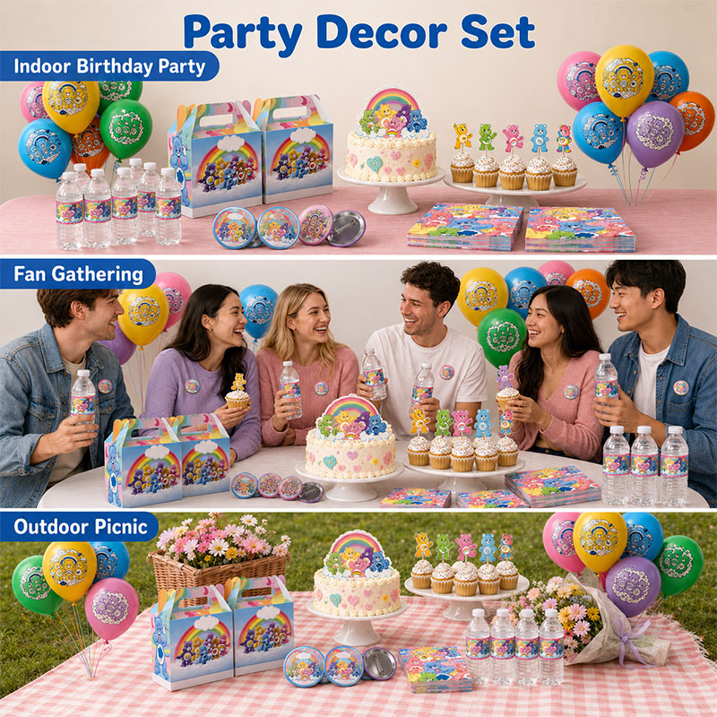 ケアベア カラフルベア 誕生日パーティー用品 プレート ハニ - Desk Setup Background のレビューと価格