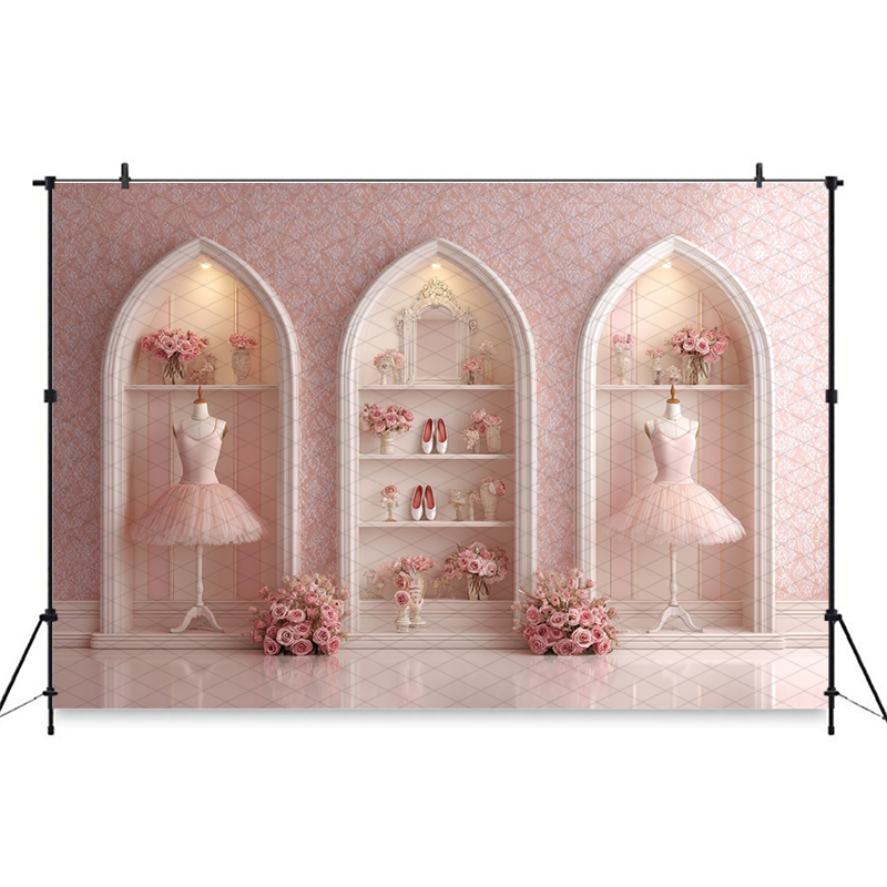 Mocsicka ピンクのバレリーナ写真撮影背景幕プリンセス - Desk Setup Background のレビューと価格