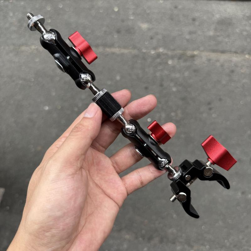 1 セット写真アクセサリーカメラメタルスーパークランプダブル - Monitor Arm Clamp のレビューと価格