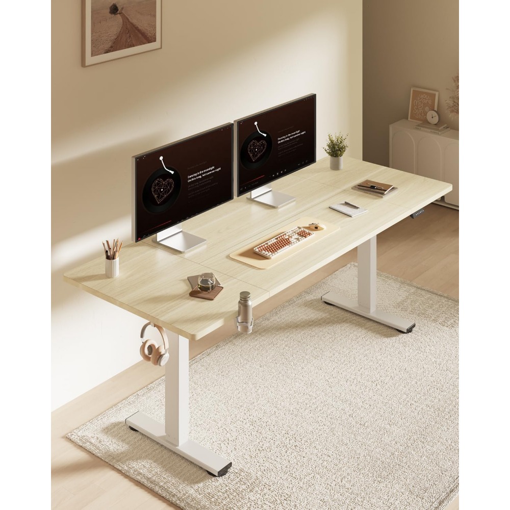 FLEXISPOT 63x32 インチ電動スタンディングデス - Desk Setup Workspace のレビューと価格
