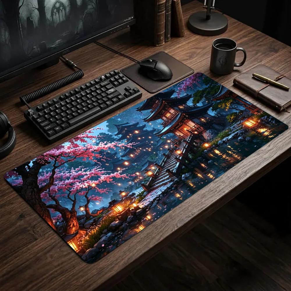 夜景パビリオン、桜柄、マウスパッド、大型ゲーミングマット、プ - Desk View Setup のレビューと価格