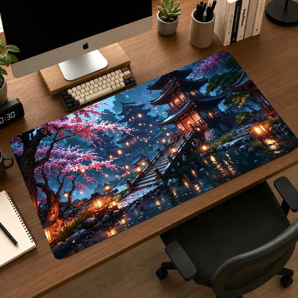 夜景パビリオン、桜柄、マウスパッド、大型ゲーミングマット、プ - Desk View Setup のレビューと価格