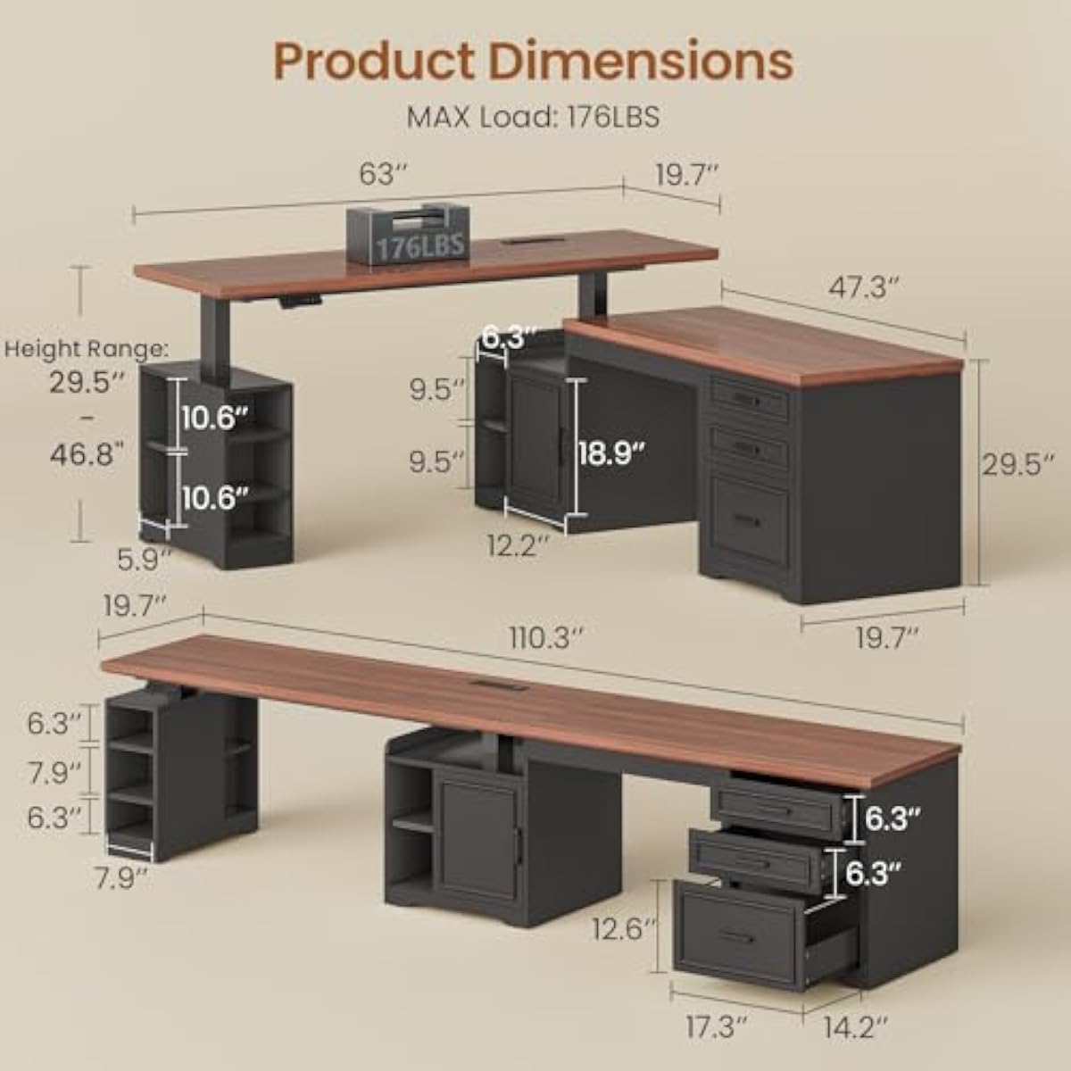 LED制御機能付き、L字型で高さ調節可能な電動デスク。67イ - Desk Setup Corner のレビューと価格
