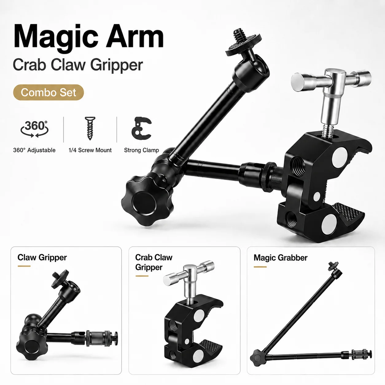 マジックアーム 7/11/20インチ 360 °   回転可 - Monitor Arm Clamp のレビューと価格