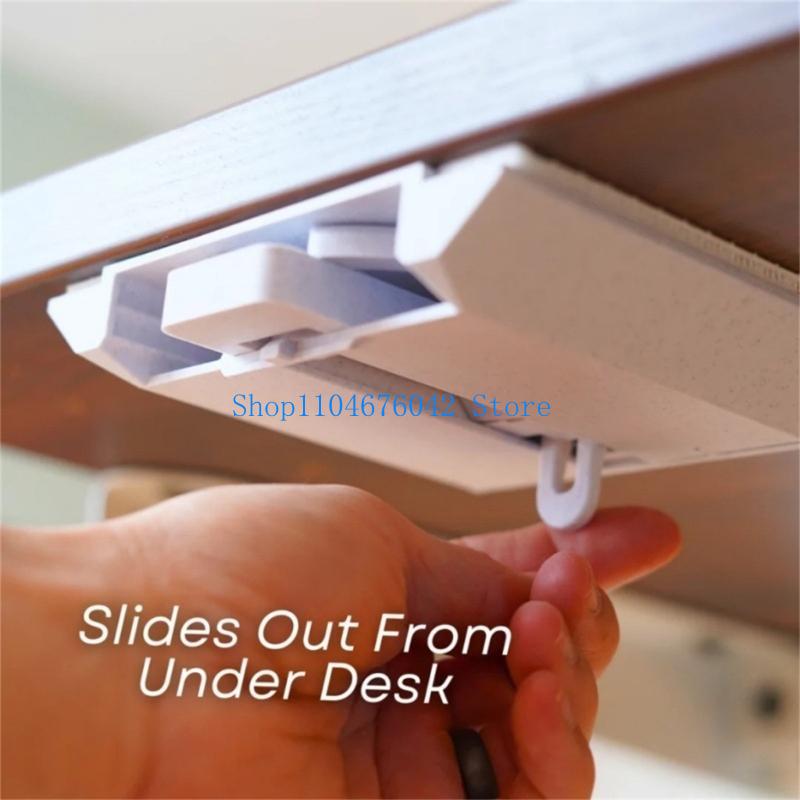652F 折りたたみ式デスク下飲料オーガナイザー 長さ調節可 - Desk Setup Workspace のレビューと価格