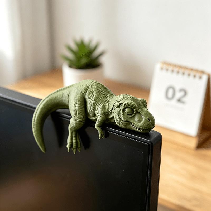 寝ているティラノサウルスレックスのモニターオーナメント、キュ - Desk Setup Gifts のレビューと価格