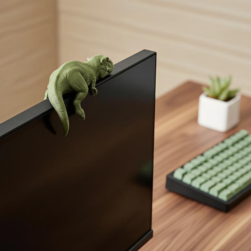 寝ているティラノサウルスレックスのモニターオーナメント、キュ - Desk Setup Gifts のレビューと価格