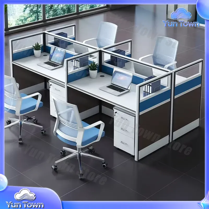 モダンなオープンモジュール式オフィスデスク、4人用ワークステ - Desk Setup Workspace のレビューと価格