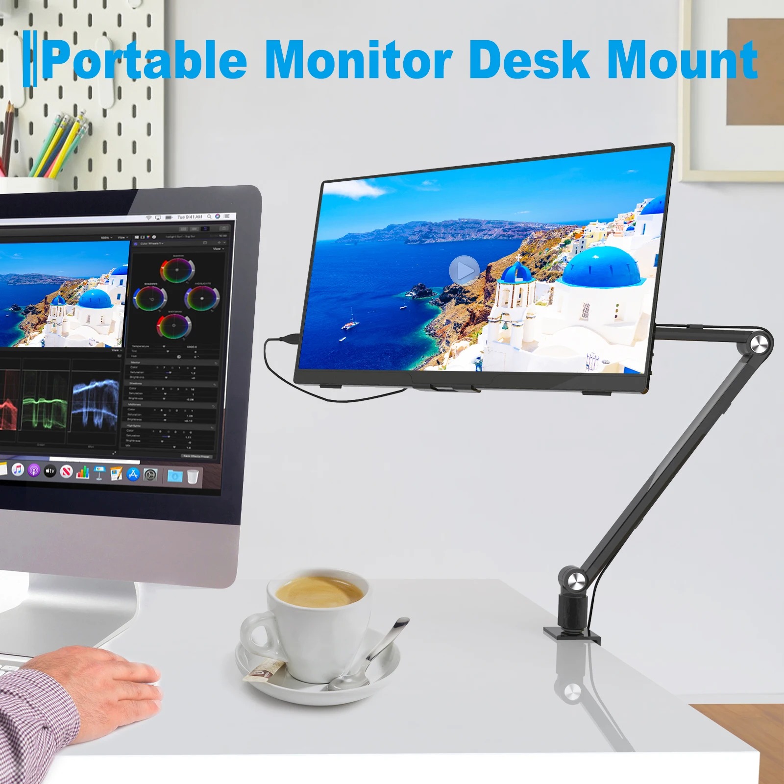 2025年タブレットスタンドホルダー iPad用、ポータブル - Monitor Arm Clamp のレビューと価格