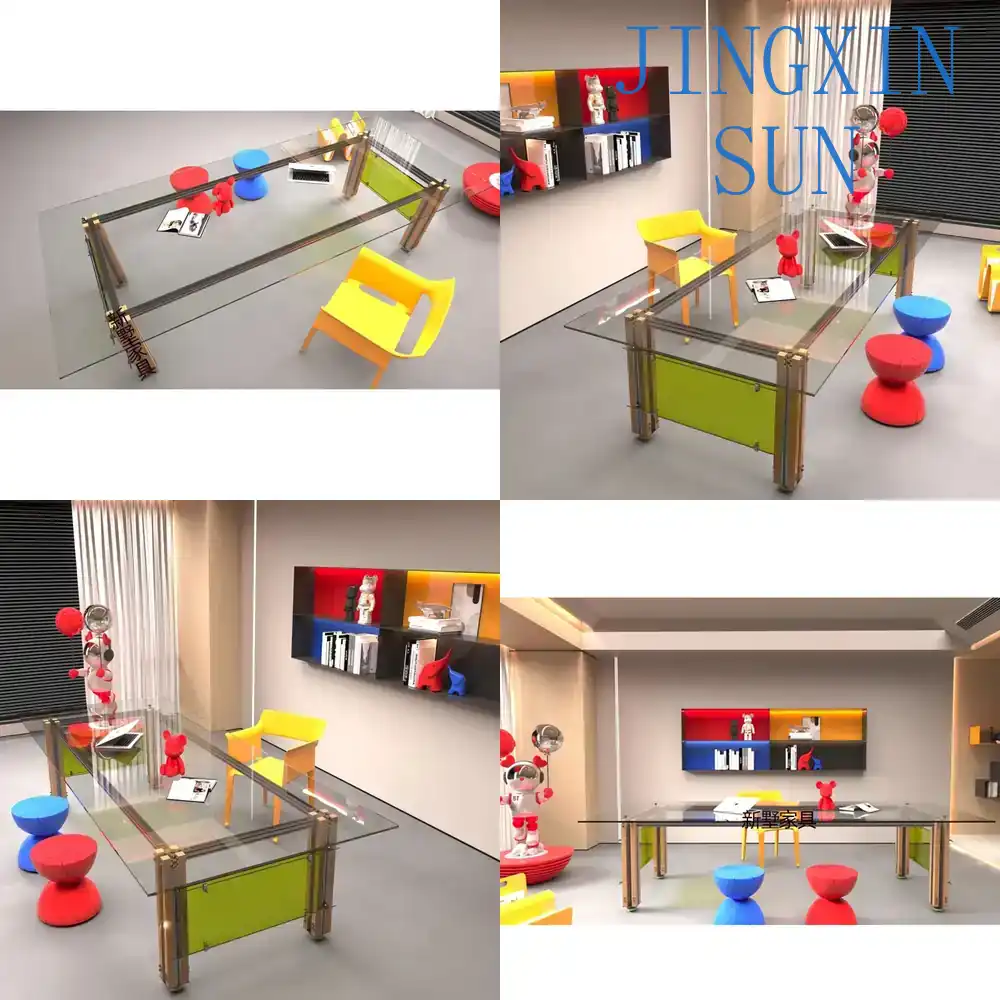 アルミフレームと透明カウンター天板を備えたミニマリストオフィ - Desk Setup Workspace のレビューと価格