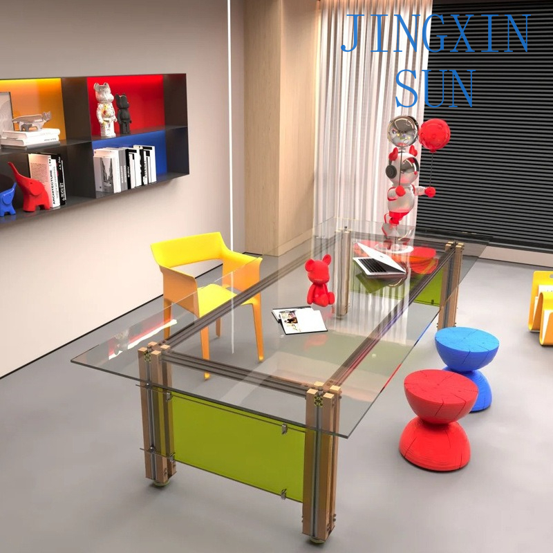 アルミフレームと透明カウンター天板を備えたミニマリストオフィ - Desk Setup Workspace のレビューと価格