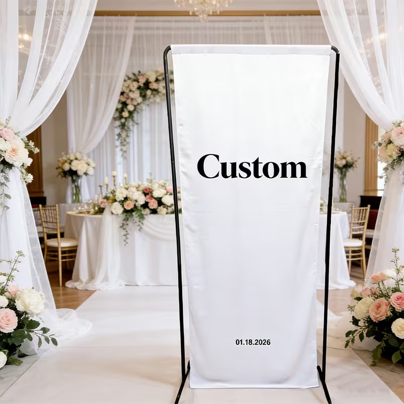 カスタムテーブルバナー 結婚式 誕生日パーティー ビジネスロ - Desk Setup Background のレビューと価格