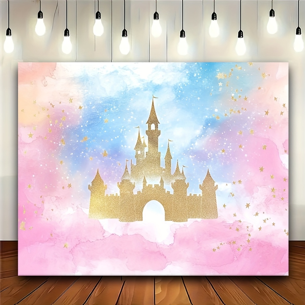 1 プリンセスキャッスル水彩パステルレインボー背景 - パー - Desk Setup Background のレビューと価格