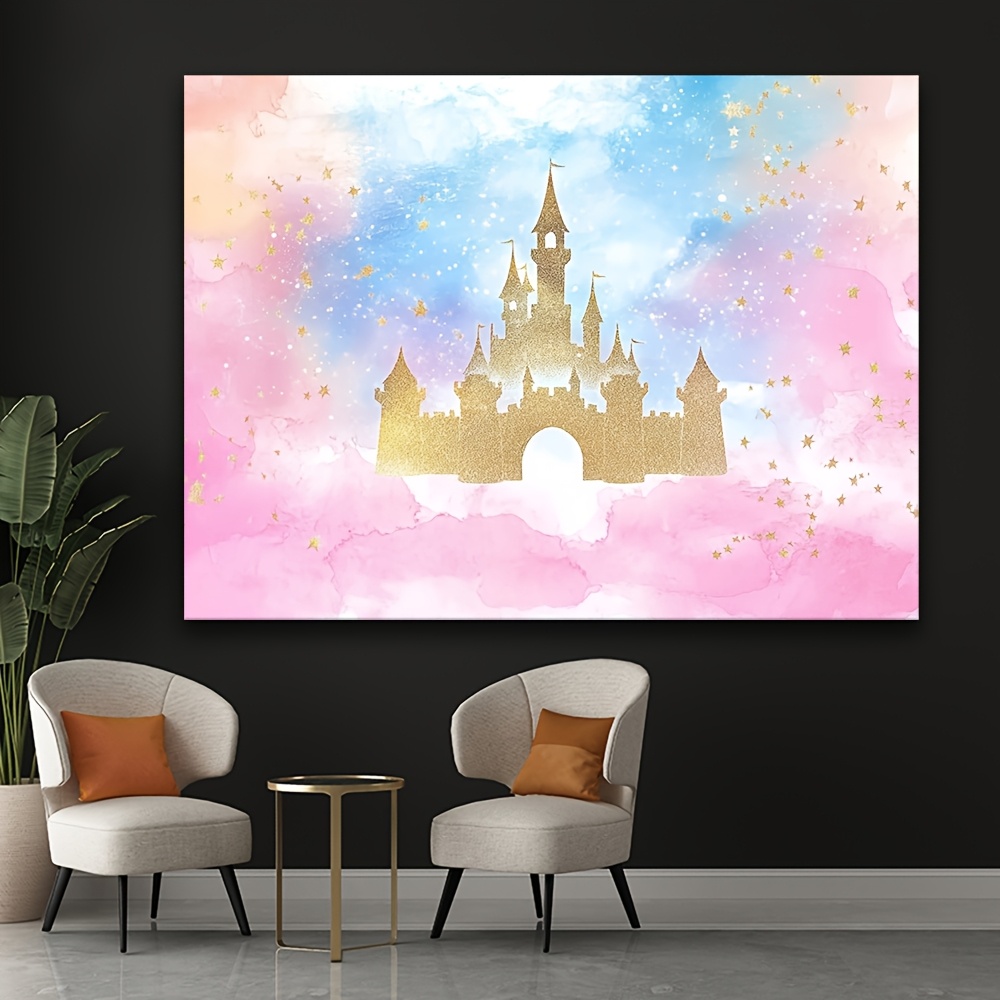 1 プリンセスキャッスル水彩パステルレインボー背景 - パー - Desk Setup Background のレビューと価格