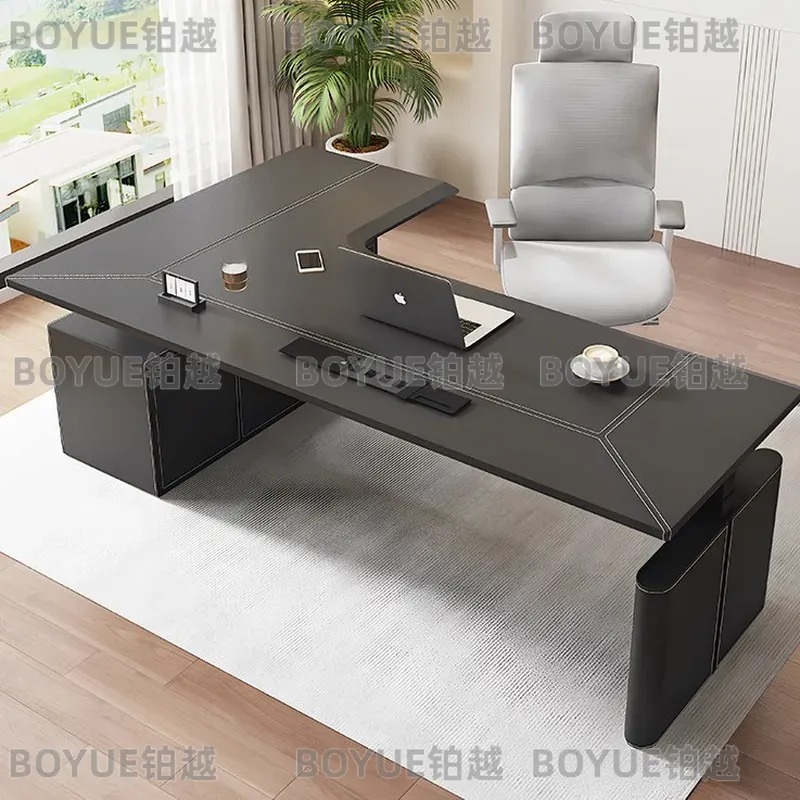 L字型電動昇降式コーナーデスク、収納付き、サドルレザー製ゲー - Desk Setup Corner のレビューと価格