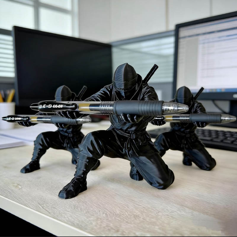 忍者ペン立て 3Dプリント サムライ デスクオーナメント 文 - Desk Setup Gifts のレビューと価格