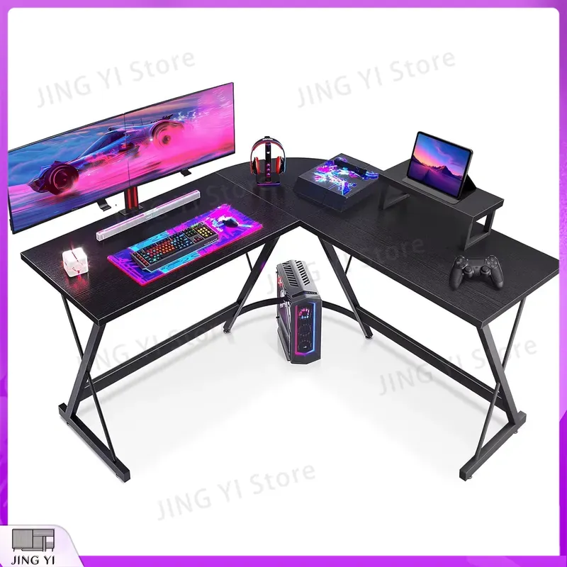 L字型ゲーミングデスク モニタースタンド付き 127x127 - Desk Setup Corner のレビューと価格