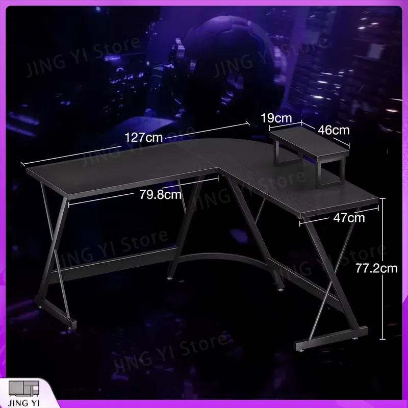 L字型ゲーミングデスク モニタースタンド付き 127x127 - Desk Setup Corner のレビューと価格