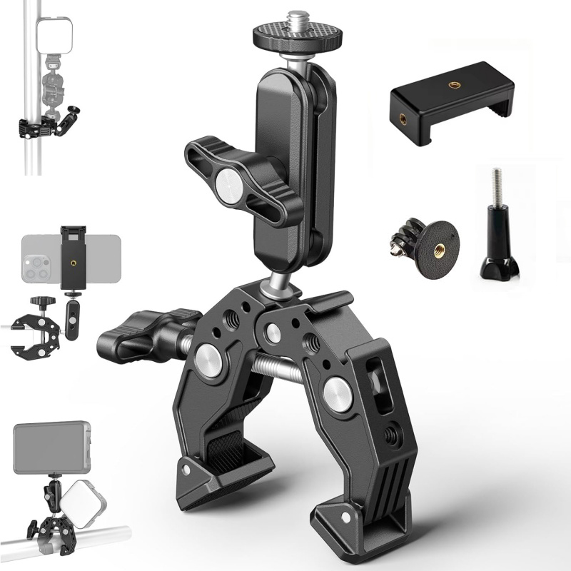 ユニバーサルアルミスーパーカンプ、ダブルボールヘッドマジック - Monitor Arm Clamp のレビューと価格