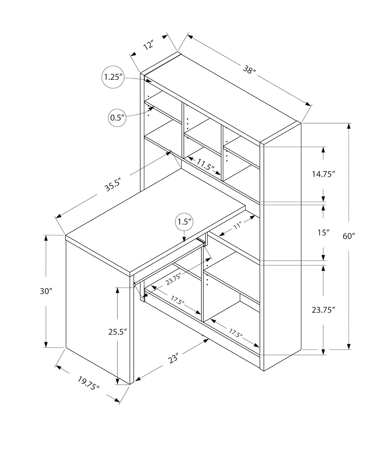 調節可能な棚と収納本棚付きコーナーデスク、長さ60インチ、左 - Desk Setup Corner のレビューと価格