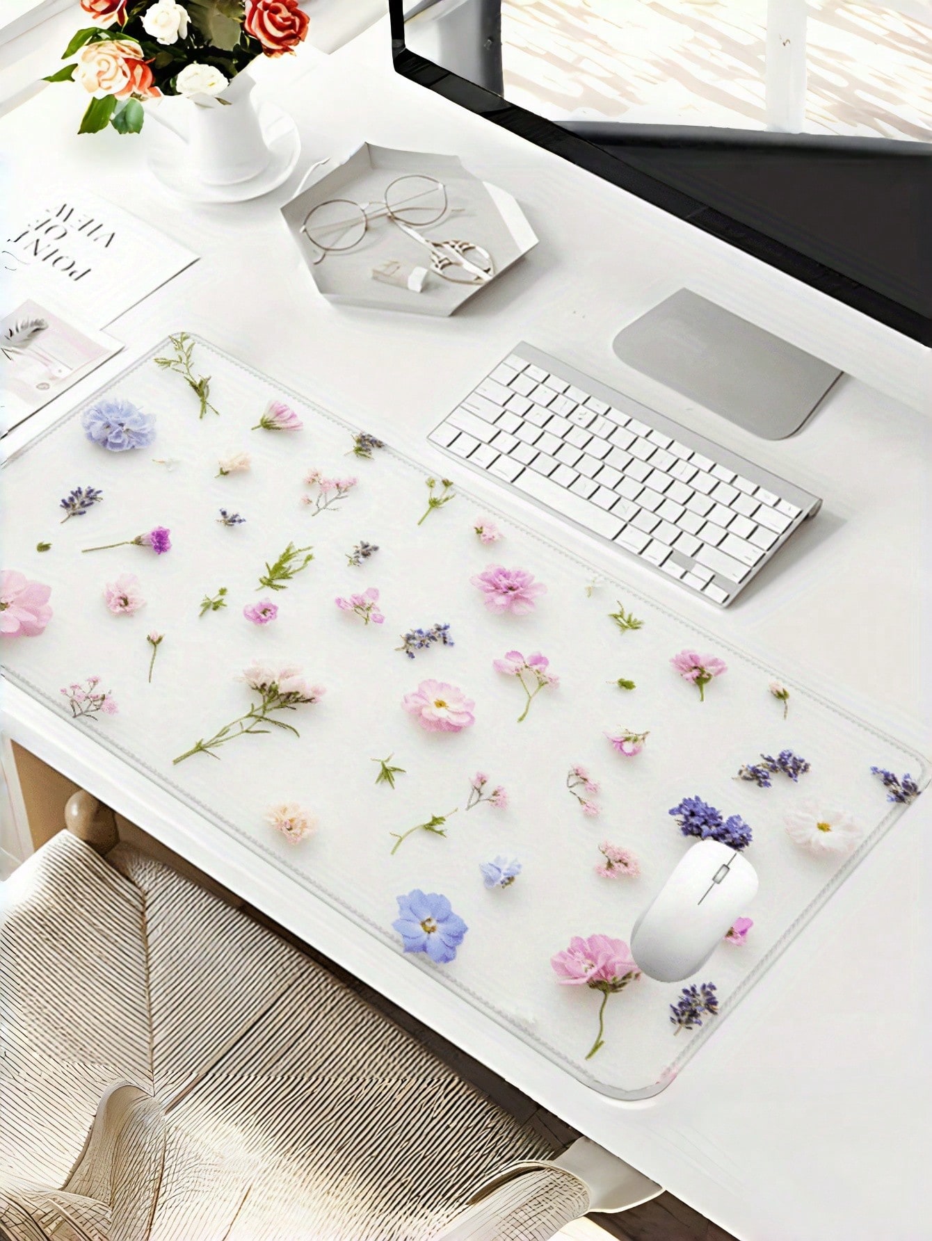 特大サイズの滑り止めゴムベース、縁縫い加工、耐久性のある滑ら - Desk Setup Gifts のレビューと価格