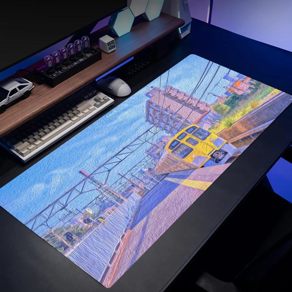 都会の街並みの油絵マウスパッド 大型セットアップ オフィス装 - Desk View Setup のレビューと価格
