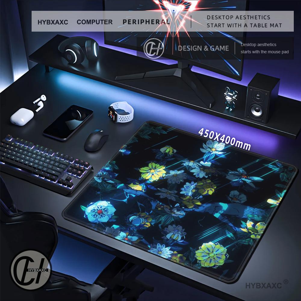 HYBXAXC ダークフローラルマンガ背景マウスパッドデスク - Desk Setup Background のレビューと価格
